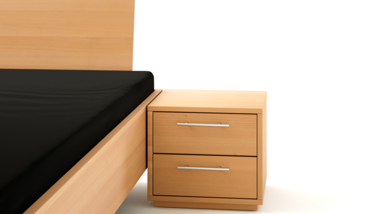 Dielenbett Buche Nachttische mit 2 Schubladen Detail