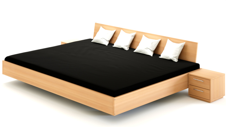 Dielenbett Buche Nachttische mit 2 Schubladen