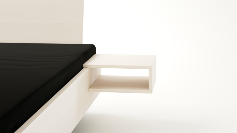 Dielenbett Buche weiß lasiert C-Tische Detail