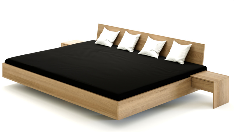 Dielenbett Eiche Nachttische mit 1 Schublade