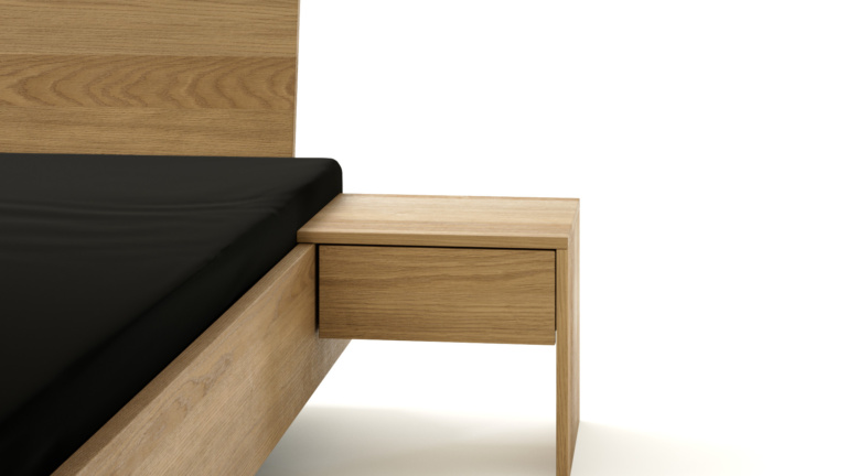 Dielenbett Eiche Nachttische mit 1 Schublade Detail