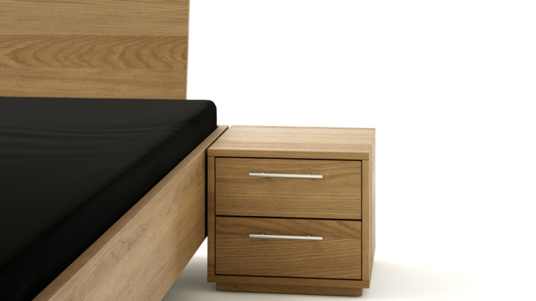 Dielenbett Eiche Nachttische mit 2 Schubladen Detail