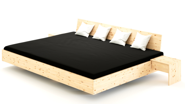 Dielenbett Zirbe Nachttische mit 1 Schublade Detail