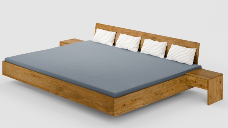 Dielenbett Wildeiche Nachttische mit 1 Schublade